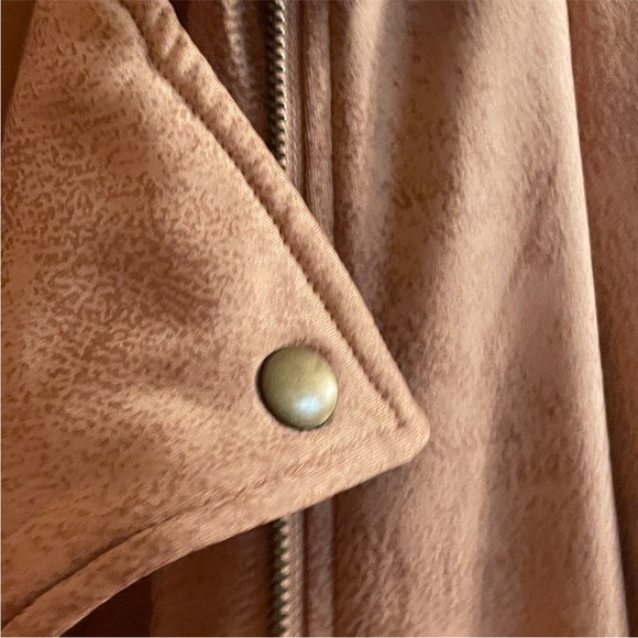 Grace & Lace Move Free Leather Like Moto Jacket in Blush, Like New - Picture 9 of 15